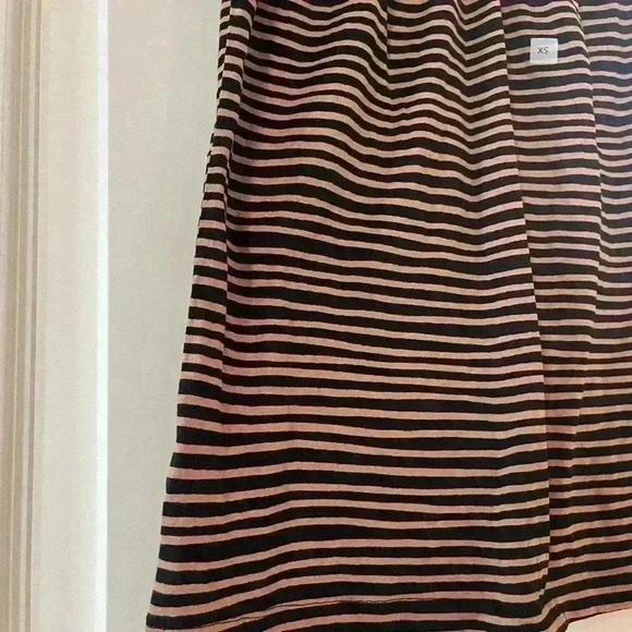 NWT LOFT Brown & Black Striped Tank with Neckline Detail Women’s XS - Picture 3 of 7
